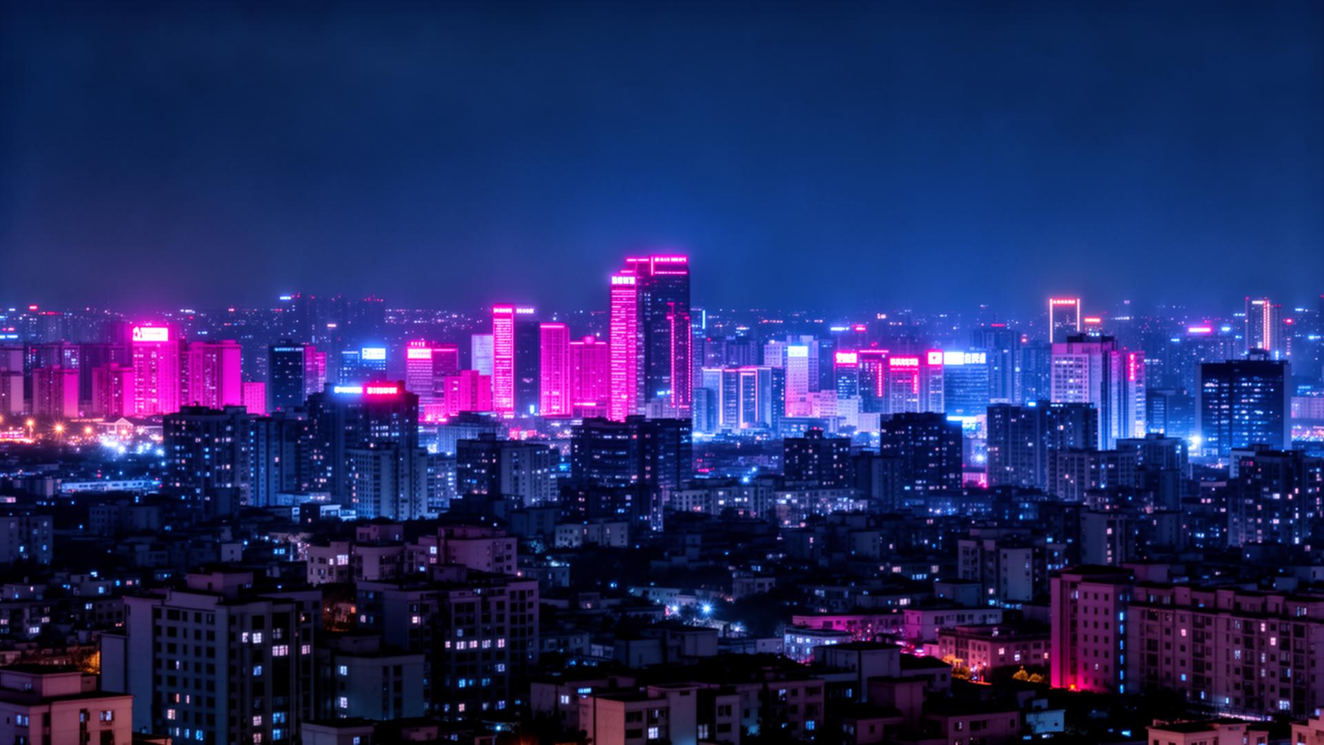 City skyline at 1× zoom
