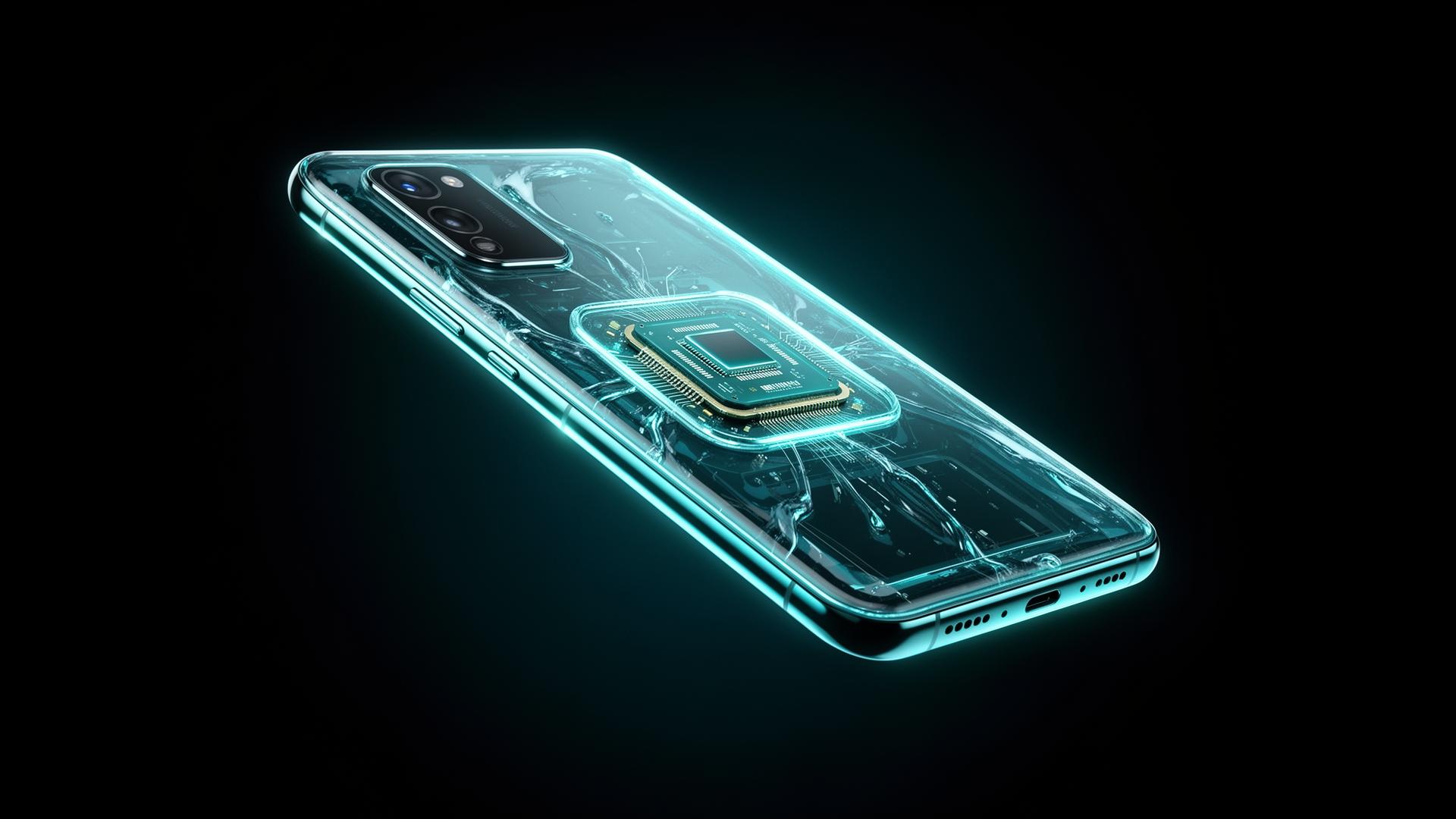 Mate 90 with translucent body revealing dual-layer Kirin chip